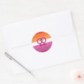 WLW Lesbische Pride-vlag (Zonsondergang) Ronde Sticker (Envelop)