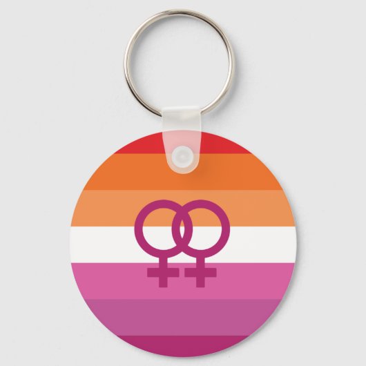 WLW Lesbische Pride-vlag (Zonsondergang) Sleutelhanger (Voorkant)