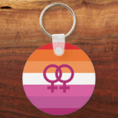 WLW Lesbische Pride-vlag (Zonsondergang) Sleutelhanger (Voorkant)