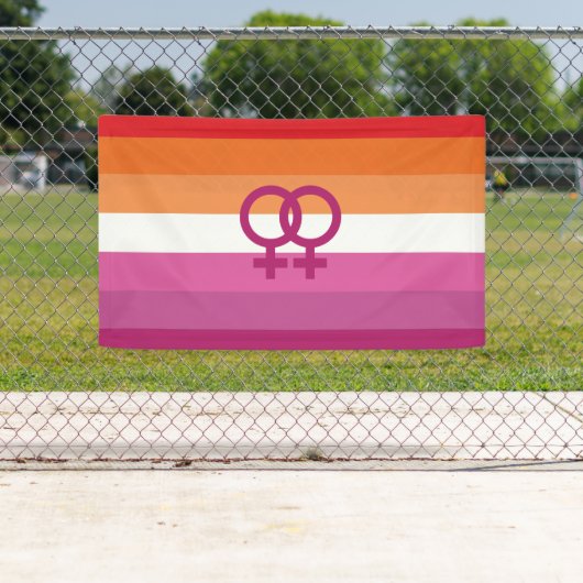 WLW Lesbische Pride-vlag (Zonsondergang) Spandoek (Insitu)