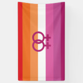 WLW Lesbische Pride-vlag (Zonsondergang) Spandoek (Verticaal)