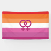 WLW Lesbische Pride-vlag (Zonsondergang) Spandoek (Horizontaal)