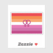 WLW Lesbische Pride-vlag (Zonsondergang) Sticker (Vel)