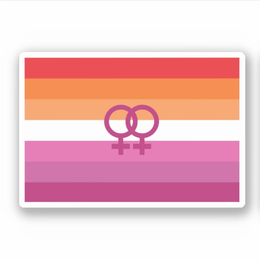 WLW Lesbische Pride-vlag (Zonsondergang) Sticker (Voorkant)