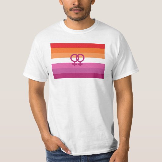 WLW Lesbische Pride-vlag (Zonsondergang) T-shirt (Voorkant)