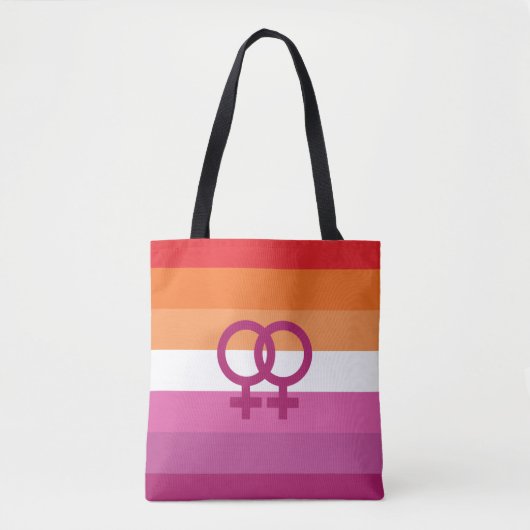 WLW Lesbische Pride-vlag (Zonsondergang) Tote Bag (Voorkant)