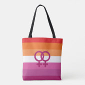 WLW Lesbische Pride-vlag (Zonsondergang) Tote Bag (Achterkant)