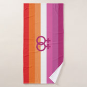 WLW Lesbische Pridevlag Badhanddoek (Badhanddoek)