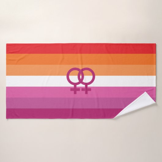 WLW Lesbische Pridevlag Badhanddoek (Badhanddoek)