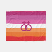 WLW Lesbische Pridevlag Fleece Deken (Voorkant (Horizontaal))