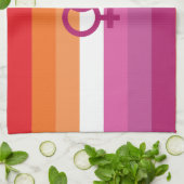 WLW Lesbische Pridevlag Theedoek (Gevouwen)