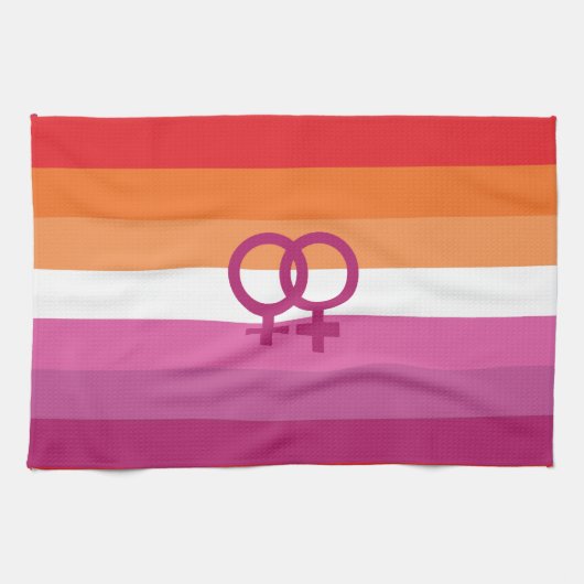 WLW Lesbische Pridevlag Theedoek (Horizontaal)