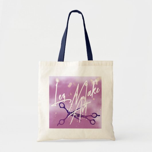 WLW Subtle Sapphic, MAKE ART, Lavender Scissors Tote Bag (Voorkant)