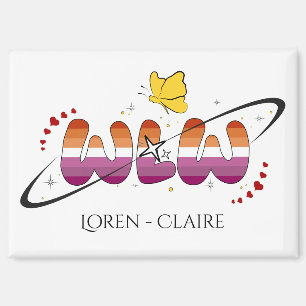 WLW Zonsondergang Lesbische Vlag Vlindermagneet Magneet