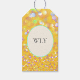 WLY Gele Confetti Cadeaubijlage Cadeaulabel
