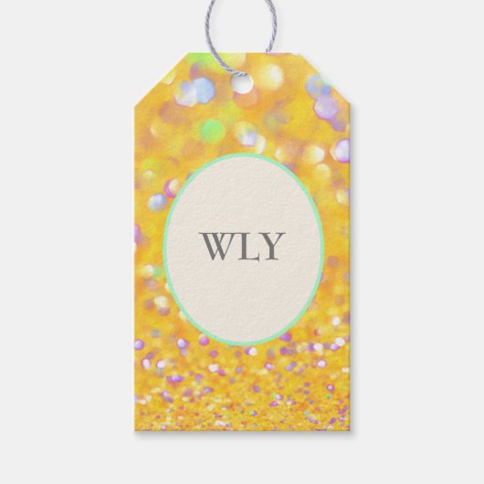 WLY Gele Confetti Cadeaubijlage Cadeaulabel (Voorkant)