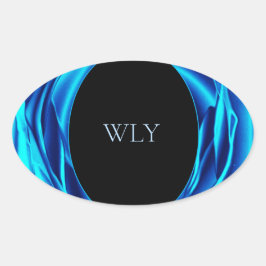 WLY Sticker – Metallic Blauwe Roos Ontwerp