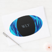 WLY Sticker – Metallic Blauwe Roos Ontwerp (Envelop)