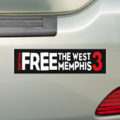 WM3 WEST MEMPHIS DRIE bumper sticker (Op auto)