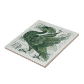 Wm De Morgan Green Bird Arts & Crafts Tile (rechts Tegeltje (Zijkant)