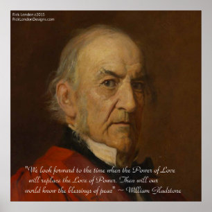Wm Gladstone & Kracht van liefde citaat poster