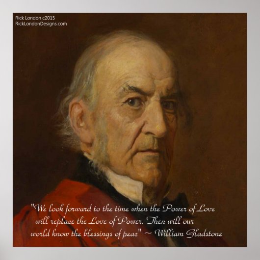 Wm Gladstone & Power of Love Quote Poster (Voorkant)