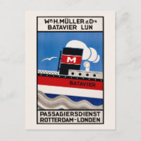 Wm. H. Muller Batavier Lijn Vintage Poster 1929