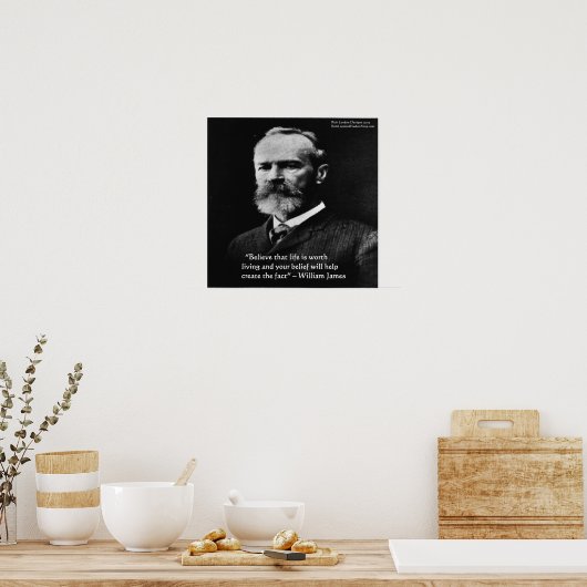 Wm James "Value of Life"-Poster van Rick London Poster (Keuken)