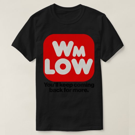 WM LOW Supermarkt Retro Defunct Store T-shirt (Design voorkant)