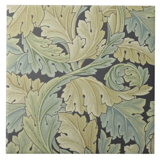 Wm Morris Acanthus Arts & Crafts Foliage Tile Tegeltje (Voorkant)