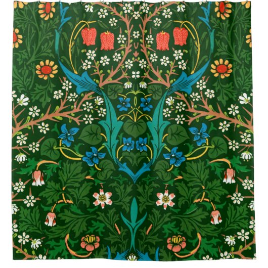 WM Morris Blackthorn Art Nouveau Pattern Douchegordijn (Voorkant)
