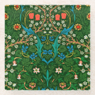 WM Morris Blackthorn Art Nouveau Pattern Glazen Onderzetter