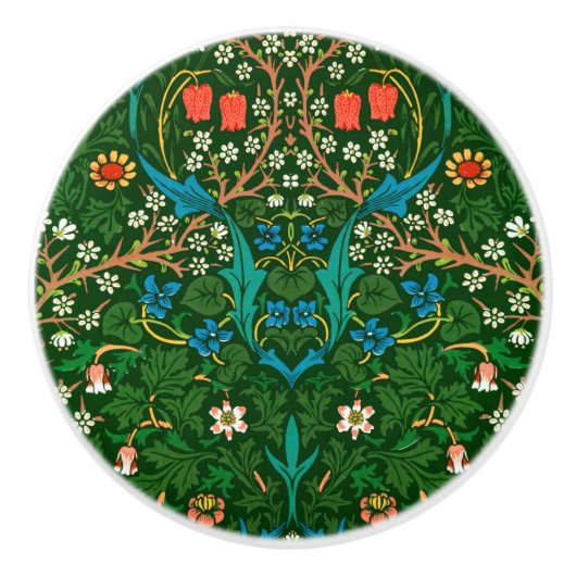 WM Morris Blackthorn Art Nouveau Pattern Keramische Knop (Voorkant)