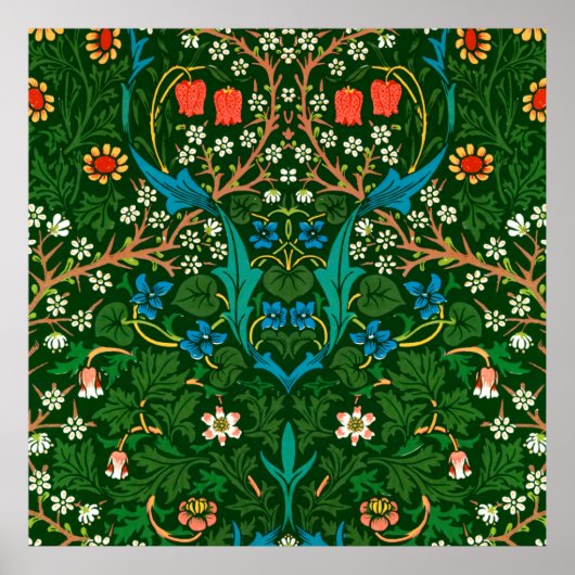 WM Morris Blackthorn Art Nouveau Pattern Poster (Voorkant)