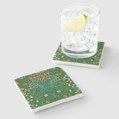 WM Morris Blackthorn Art Nouveau Pattern Stenen Onderzetter (Zijkant)