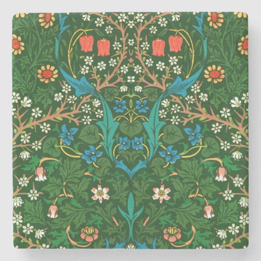 WM Morris Blackthorn Art Nouveau Pattern Stenen Onderzetter (Voorkant)