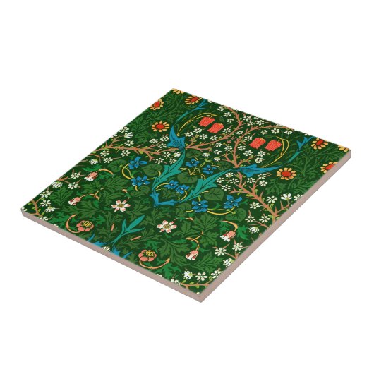 WM Morris Blackthorn Art Nouveau Pattern Tegeltje (Zijkant)