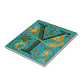 Wm Morris  Initiaal "Y" Letter keramische Tegel Tegeltje (Zijkant)