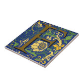 Wm Morris  Letter "F"-Initiaal Keramische Tegel Tegeltje (Zijkant)