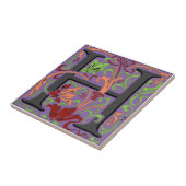 Wm Morris  Letter "H"-Initiaal Keramische Tegel Tegeltje (Zijkant)