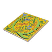 Wm Morris Letter "Q"-Initiaal keramische Tegel Tegeltje (Zijkant)