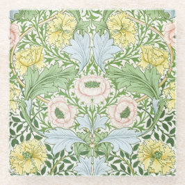 Wm Morris Myrtle Florale Art Nouveau Helder Glazen Onderzetter