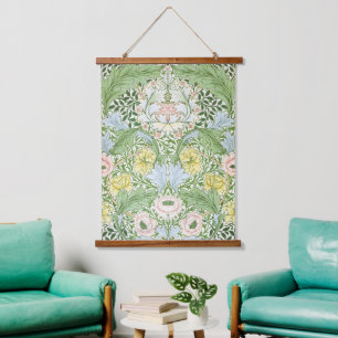 Wm Morris Myrtle Florale Art Nouveau Helder Hangend Wandkleed