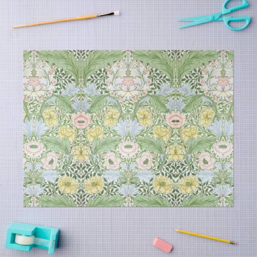 Wm Morris Myrtle Florale Art Nouveau Helder Tissuepapier (Craft)