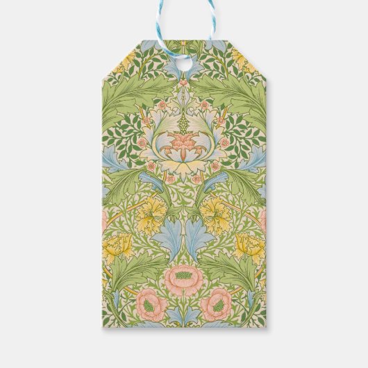 Wm Morris Myrtle Florale Art Nouveau Pastel Cadeaulabel (Voorkant)