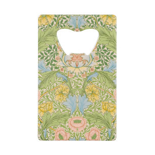 Wm Morris Myrtle Florale Art Nouveau Pastel Creditkaart Flessenopener