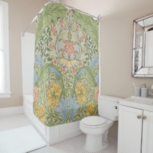 Wm Morris Myrtle Florale Art Nouveau Pastel Douchegordijn