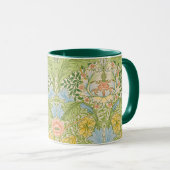 Wm Morris Myrtle Florale Art Nouveau Pastel Mok (Voorkant rechts)