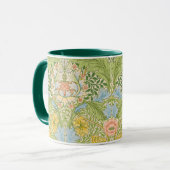 Wm Morris Myrtle Florale Art Nouveau Pastel Mok (Voorkant links)