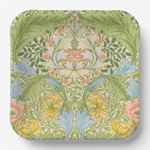 Wm Morris Myrtle Florale Art Nouveau Pastel Papieren Bordje